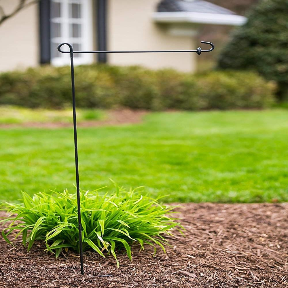 Black Garden Flag Stand with Rubber Stopper
