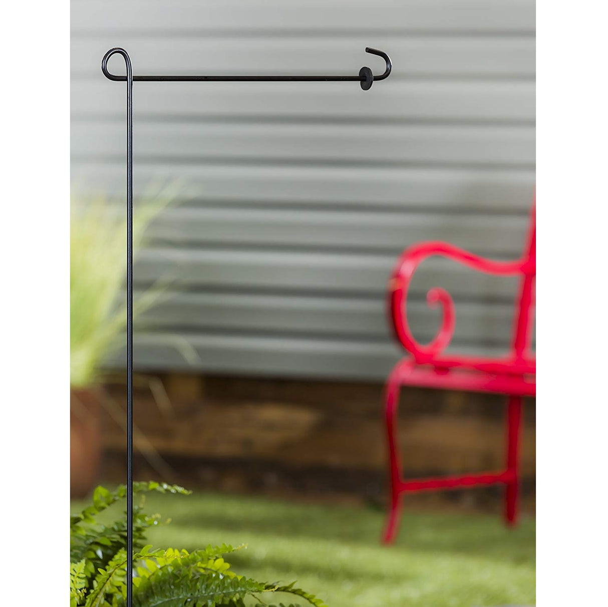 Black Garden Flag Stand with Rubber Stopper