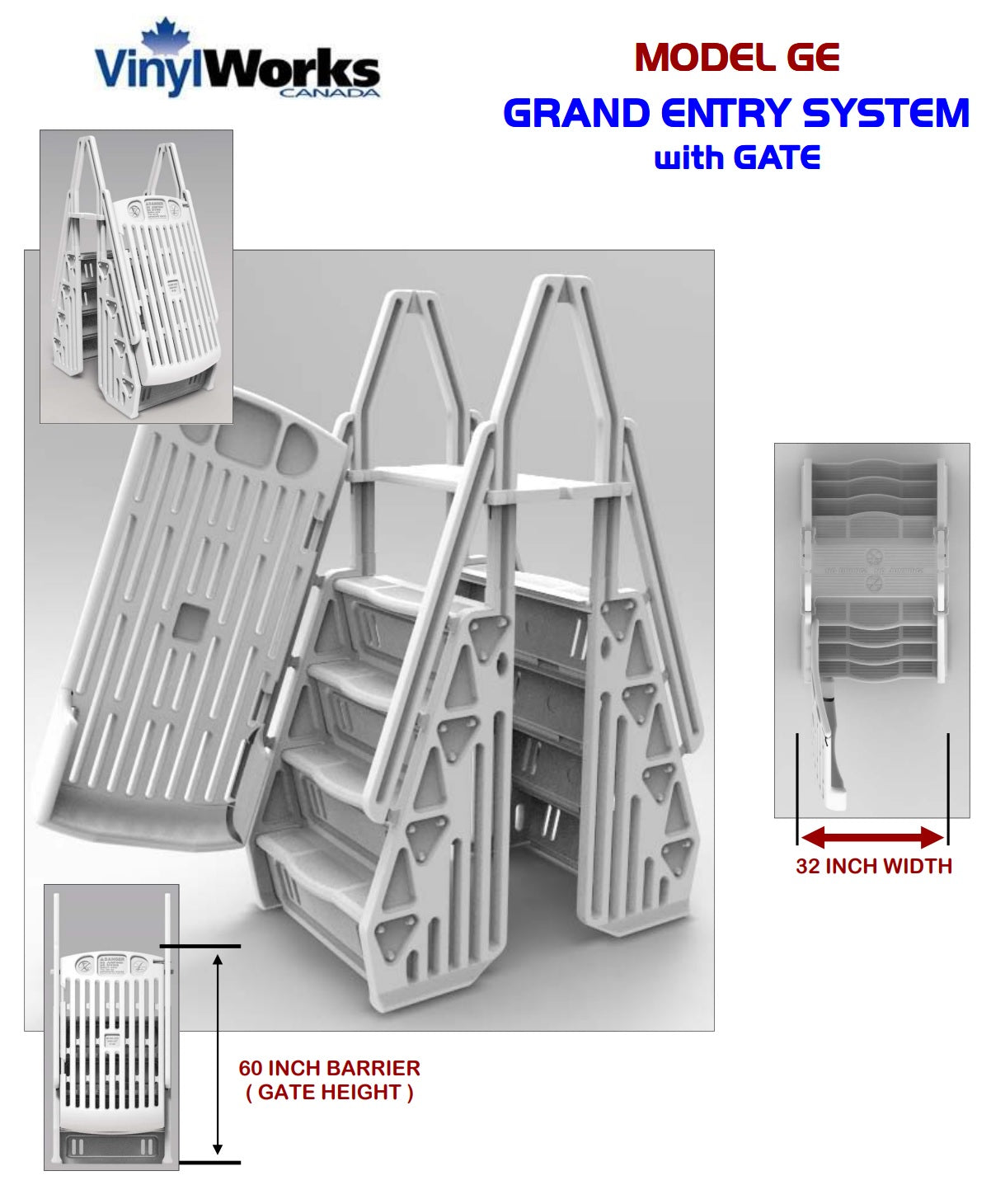 Grand Entry Double Step Pool Entry System with Gate