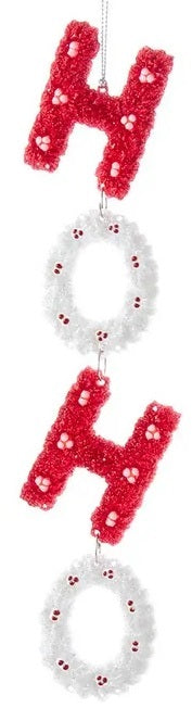 Red and White Beaded Ornament