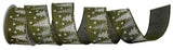10 Yards Stitched Tree Green Ribbon