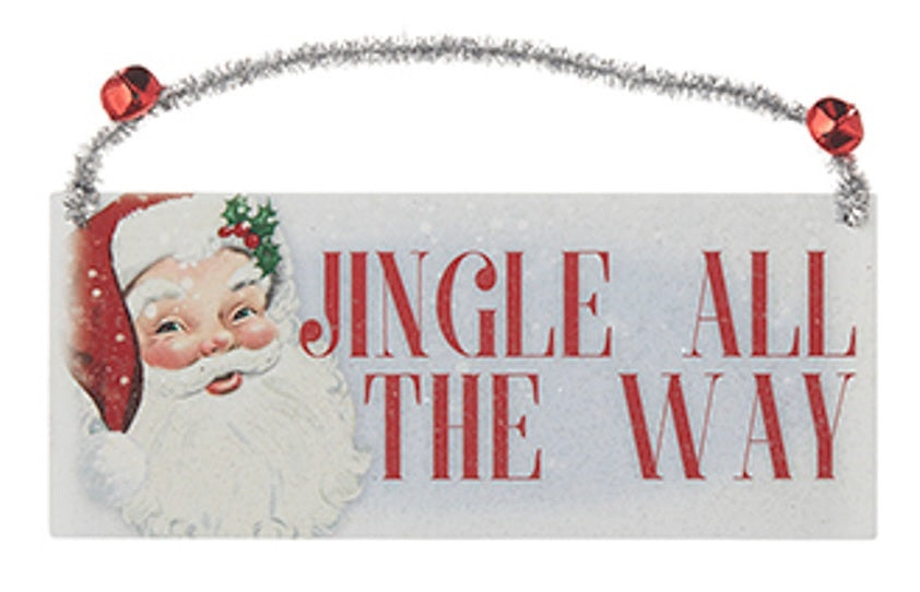 8" Vintage Christmas Art Ornament Sign