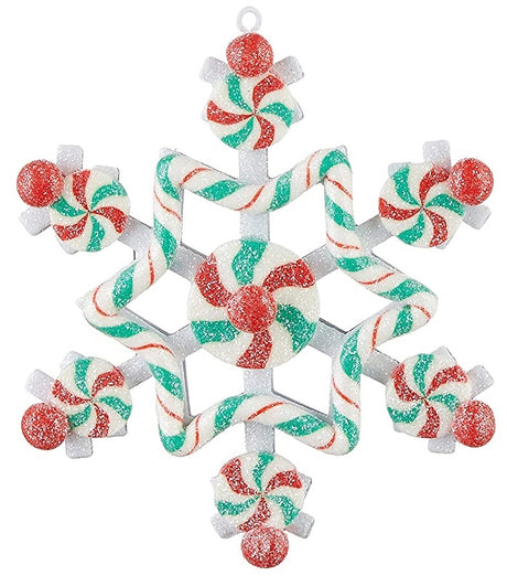 5.5" Peppermint Snowflake Ornament
