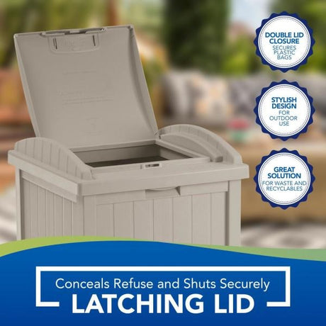 Suncast 30 Gallon Resin Outdoor Trash Hideaway® Container