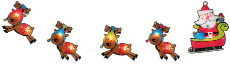 Santa and Reindeer Shimmer 5-Piece Instant Garland