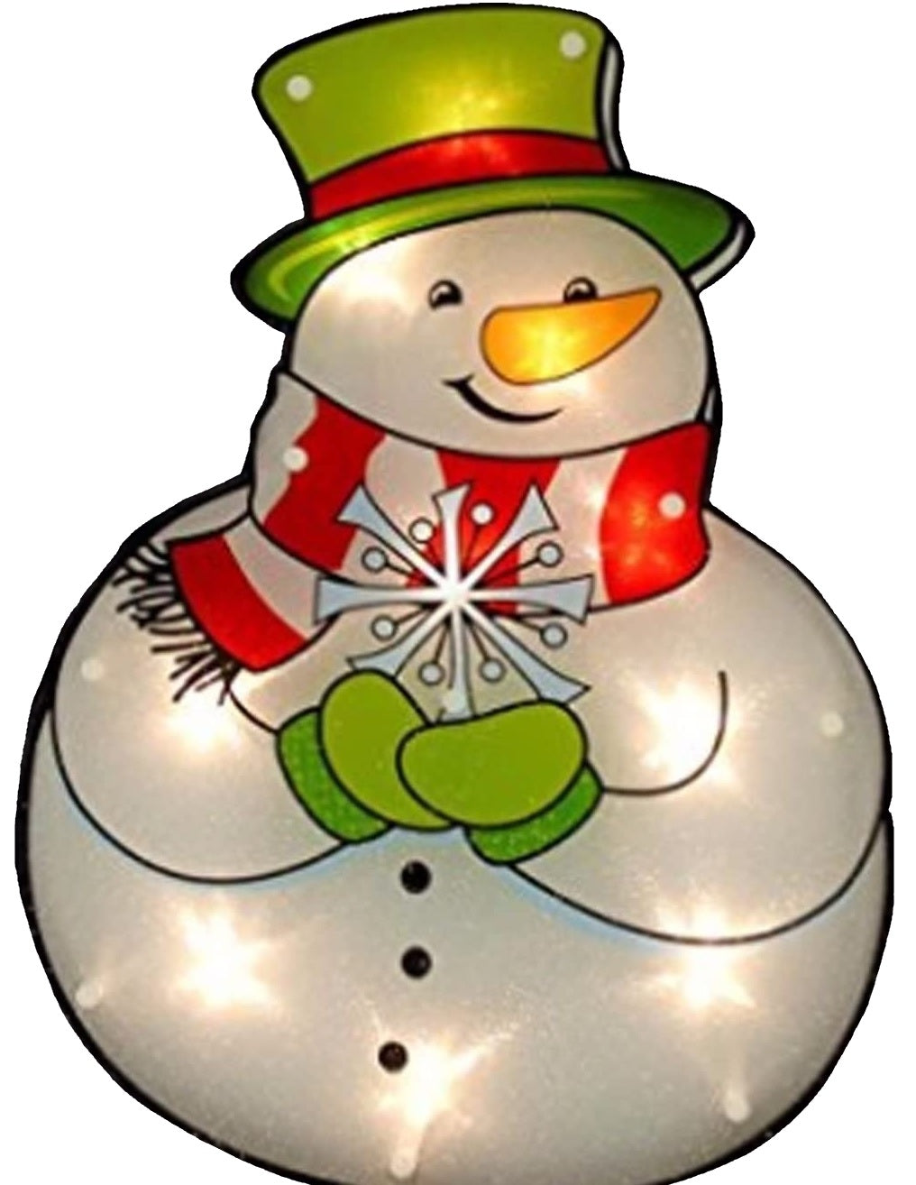 16" Snowman Shimmer Window Silhouette Decoration