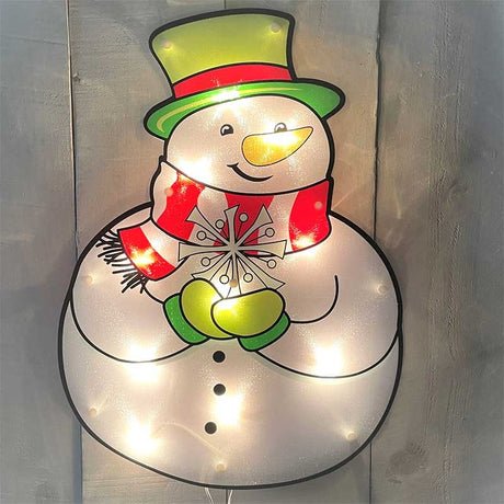 16" Snowman Shimmer Window Silhouette Decoration