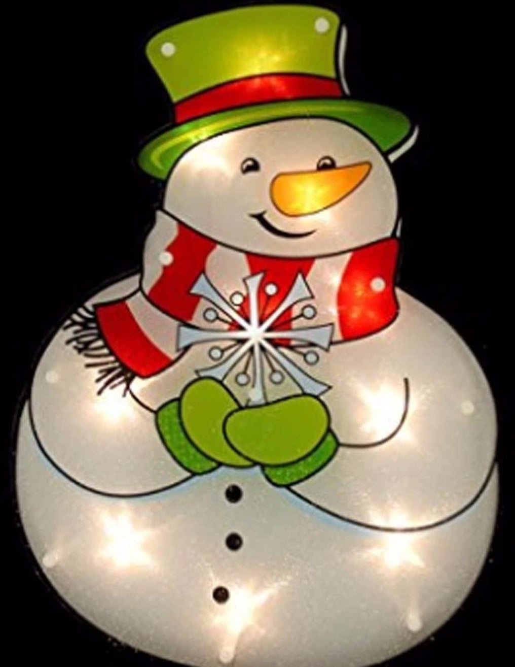 16" Snowman Shimmer Window Silhouette Decoration