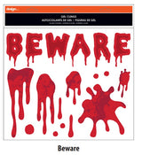 Halloween 11.5”x 12” Bloody Gel Clings