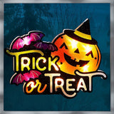 Lighted Shimmer Trick or Treat Halloween Window Ornament