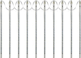 Set of 10 Hanging Icicle Lights with Chasing Warm White LED Lights