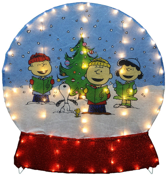 2D Peanuts® Caroling Scene LED Snow Globe Yard Decoration