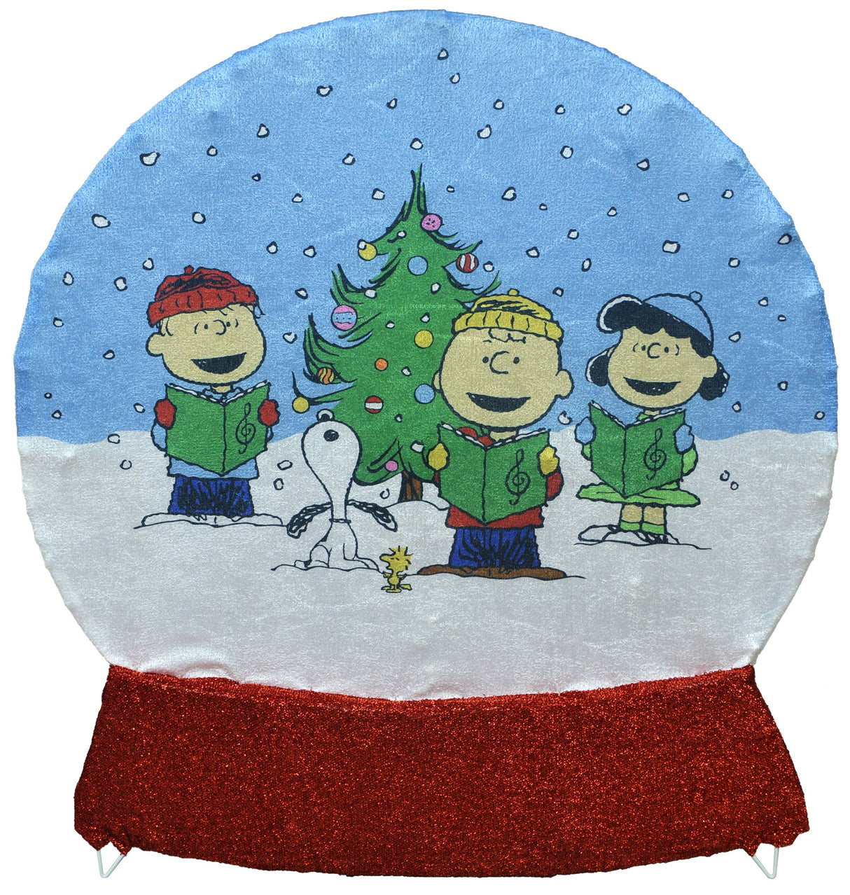 2D Peanuts® Caroling Scene LED Snow Globe Yard Decoration