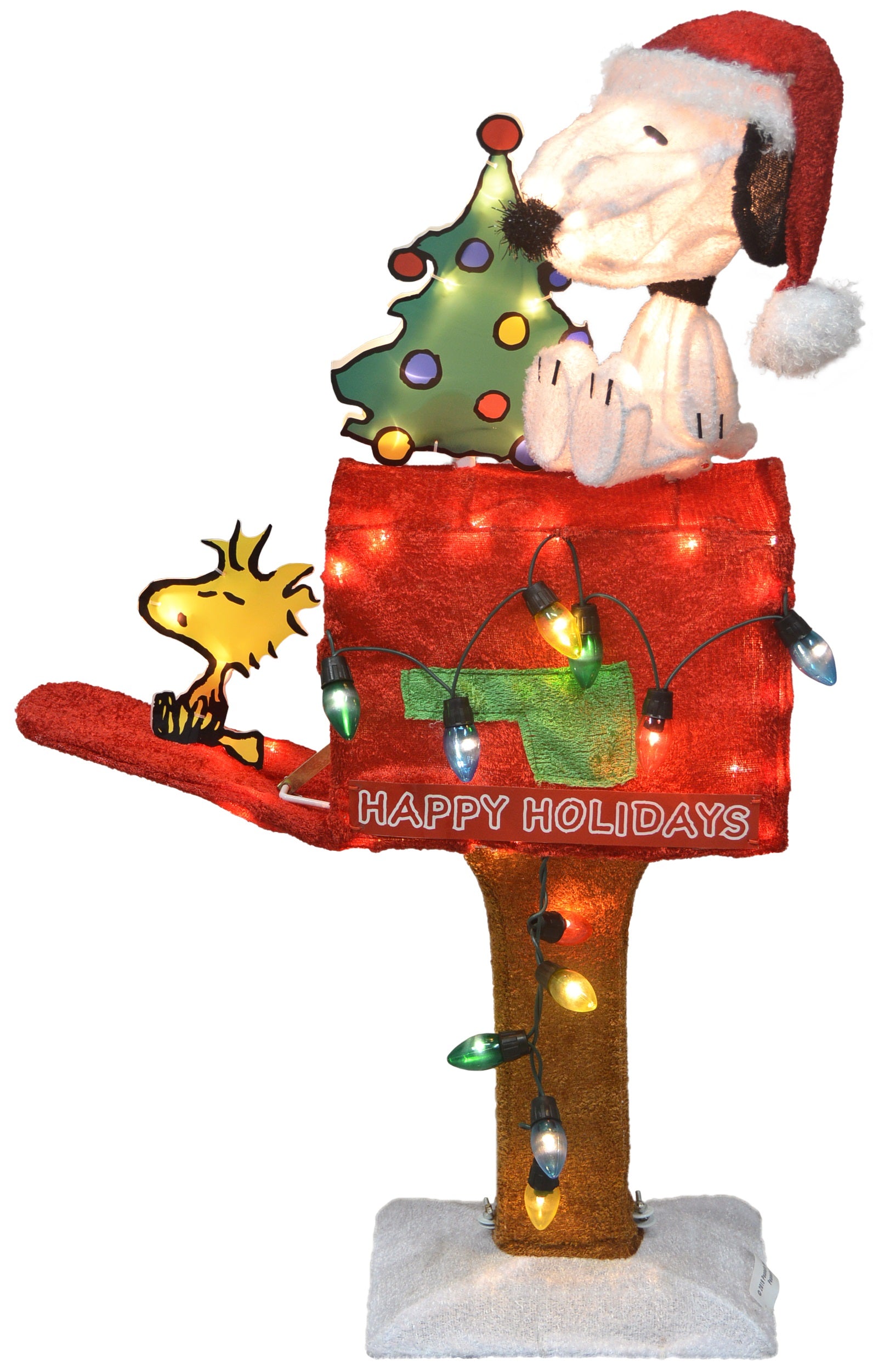 Peanuts Snoopy & Woodstock Mailbox LED Christmas Yard Decoration