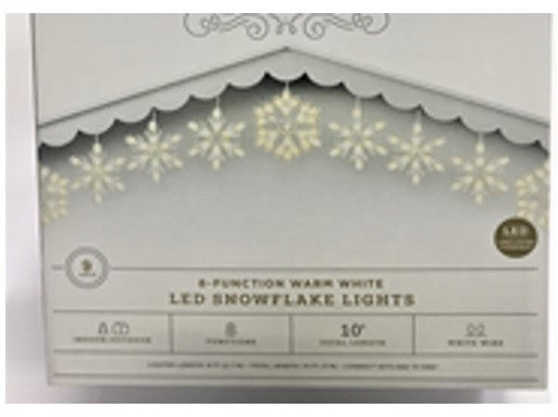 8-Function Warm White LED Snowflake Lights