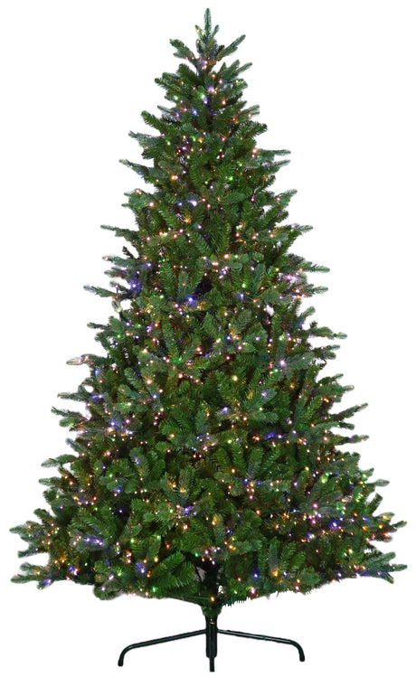 Artificial tree pre-lit with 18 function lights.