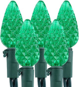 An up close look at green LED lights.