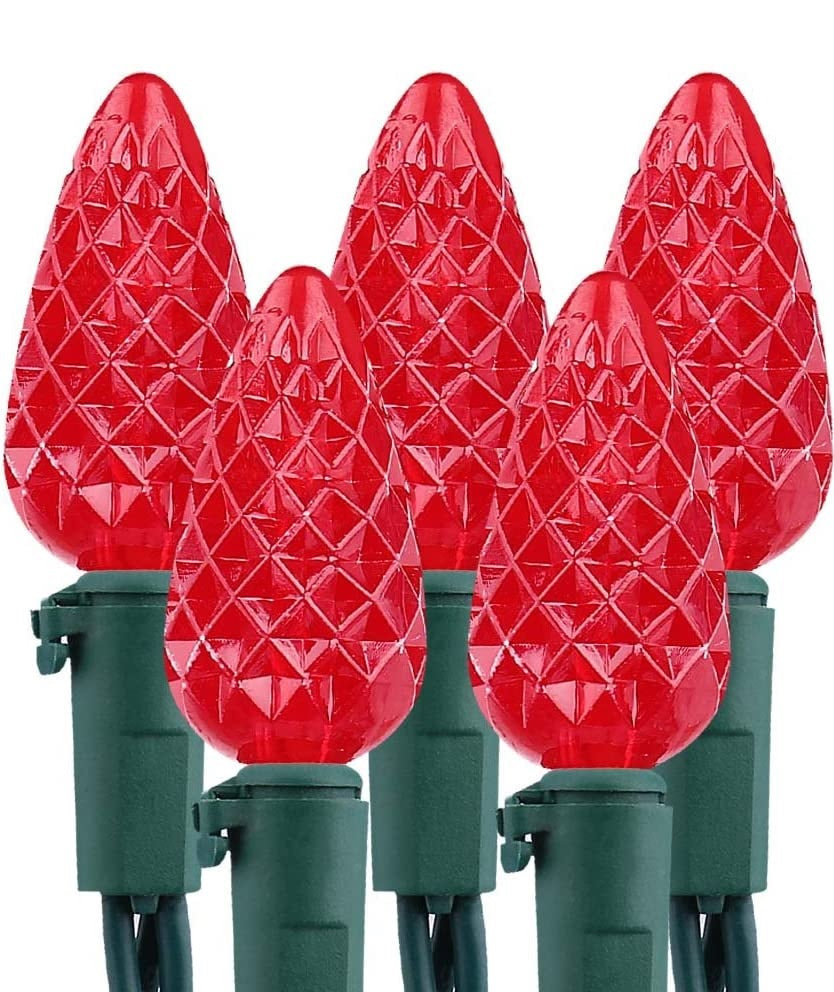An up close look at red LED lights.
