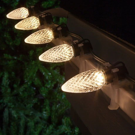 A close up look at LED lights on a roof.