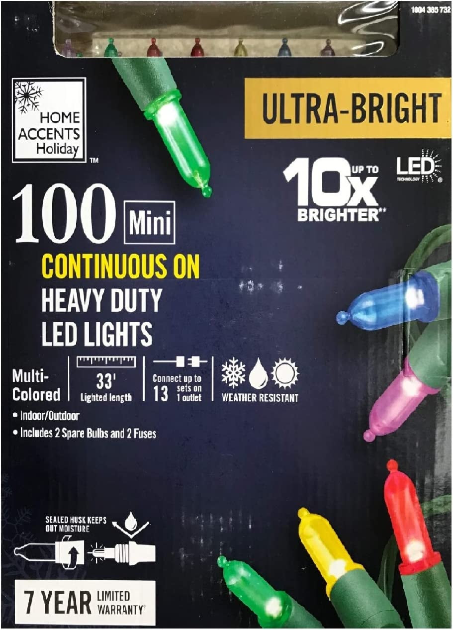 A box of 100 mini multi-colored LED lights.