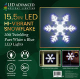 LED winter decoration pre-lit with Blue and Pure White lights.