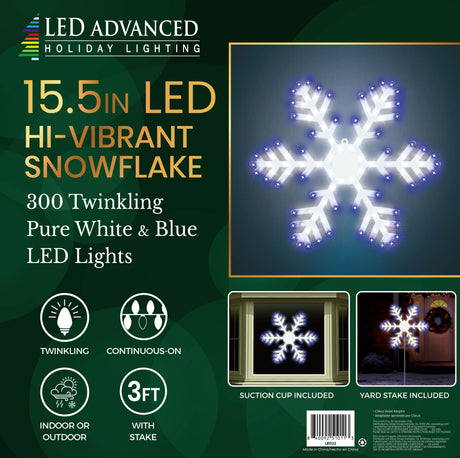 LED winter decoration pre-lit with Blue and Pure White lights.