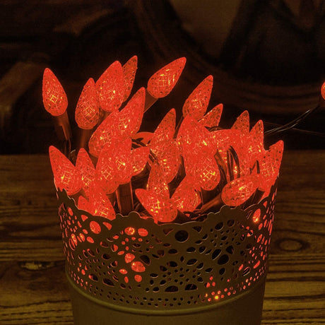 Set of 35 LED C6 Lights on Black Wire - Halloween Series