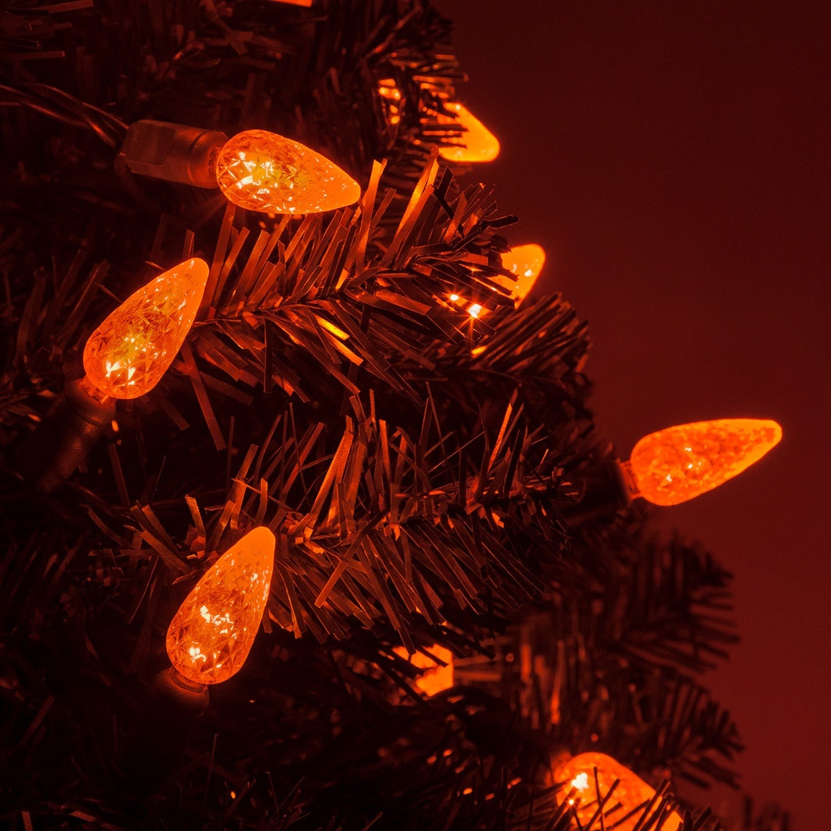 Set of 35 LED C6 Lights on Black Wire - Halloween Series