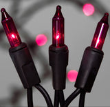 Set of 100 Purple Halloween Lights on a Black Wire
