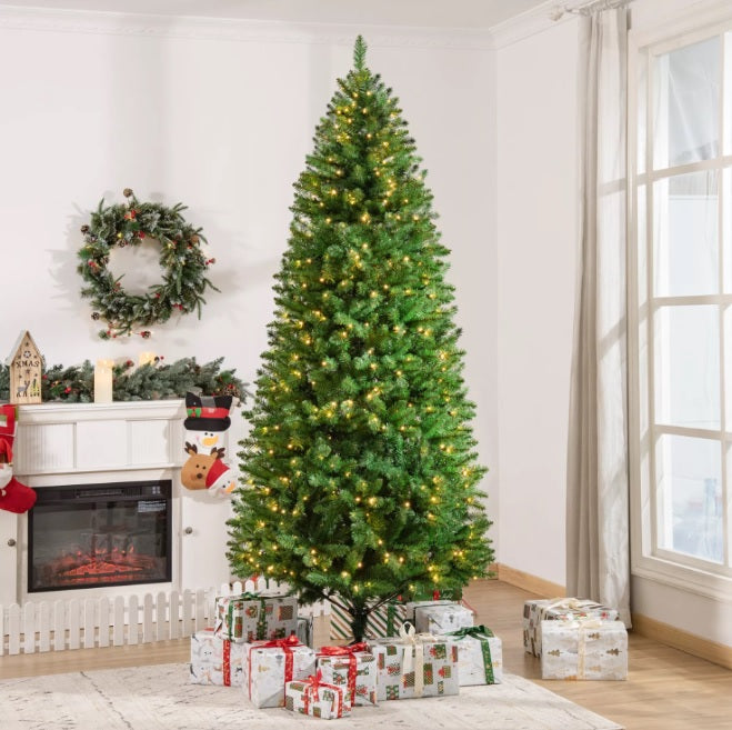 Artificial tree with clear lights.