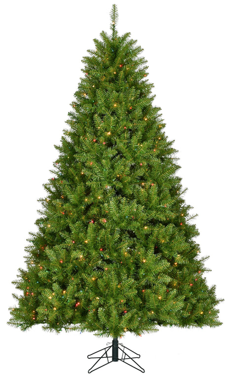 Artificial tree pre-lit with dual lights.