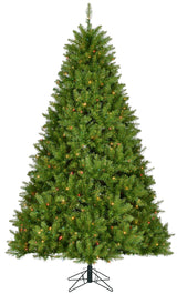 Artificial tree pre-lit with multi-colored lights.