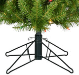 Artificial tree pre-lit with multi-colored lights.