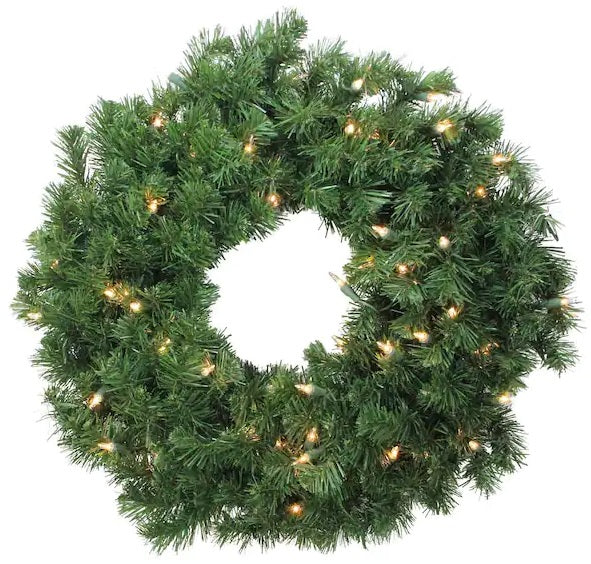 24" New Carrington Pre-Lit Wreath