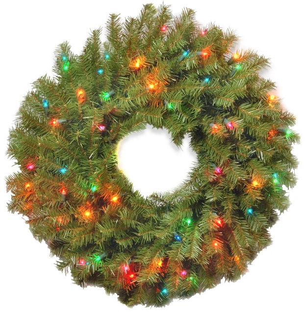 24" New Carrington Pre-Lit Wreath