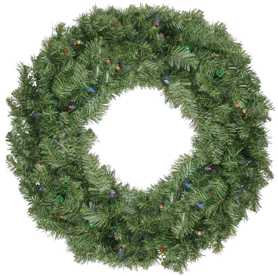 30" Canadian Pine Pre-Lit Artificial Christmas Wreath