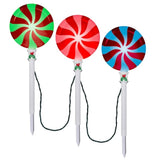 Set of 3 LightShow® Multi-Colored Christmas Lollipop Pathway Markers