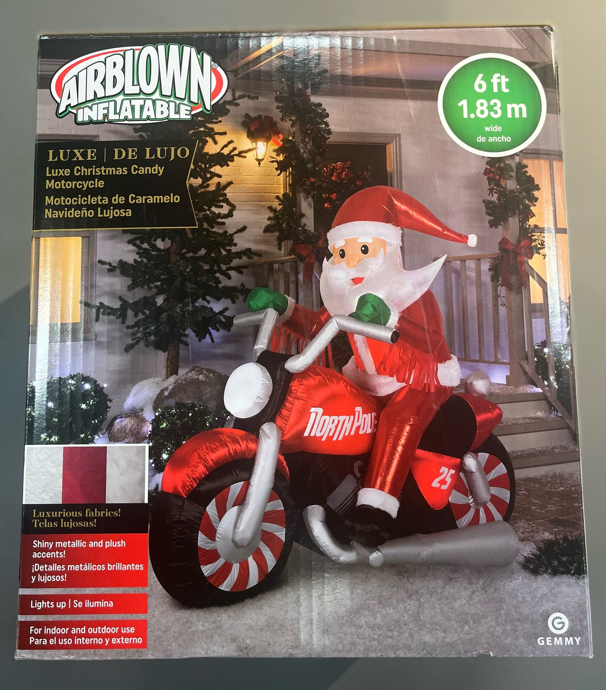 6' Airblown® Outdoor Inflatable Luxe Santa on Christmas Motorcycle