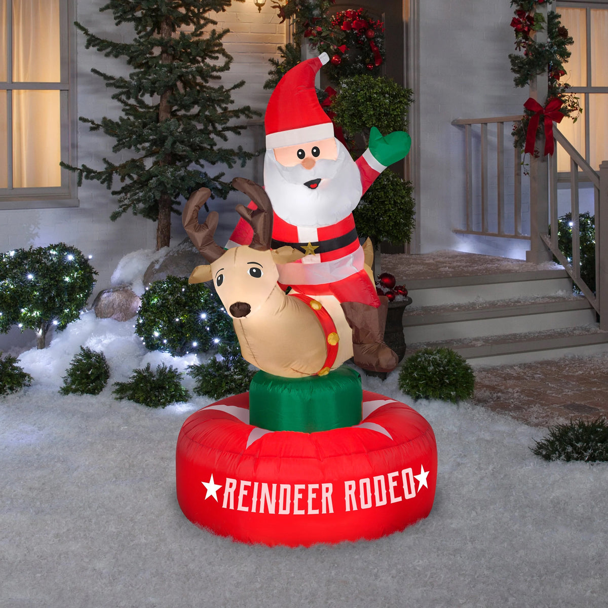 Automatic Moving Inflatable Animated Inflatable Reindeer Rodeo | Christmas Inflatables – American Sale