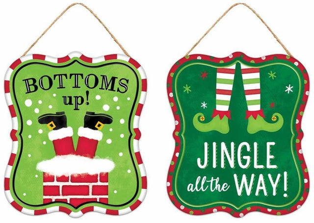 Christmas sign decorations. This picture displays both options.