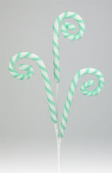 29" Foil Glitter Mint Green Candy Cane Pick Spray