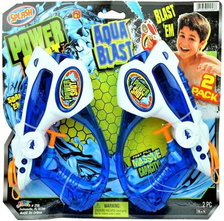 JA-RU Aqua Blast Power Shot Water Guns (2-Pack)