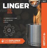HotShot Explorer Portable Low Smoke 19.5" Round Wood-Burning Fire Pit with Carry Bag