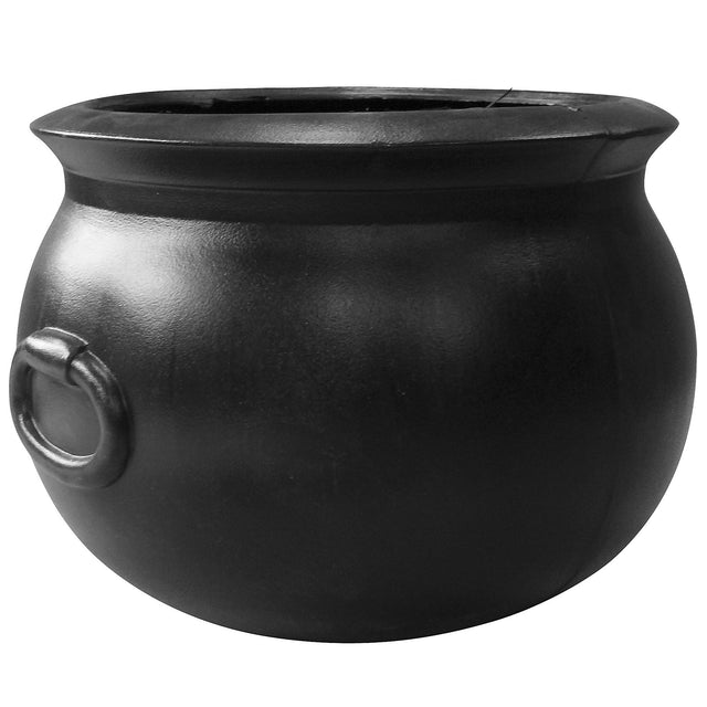 Halloween decoration/prop designed to look like a black cauldron.