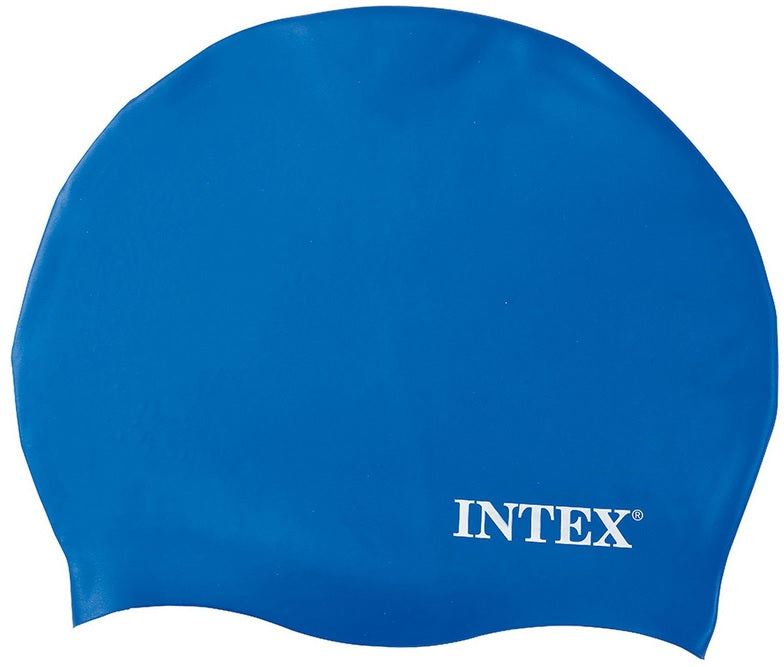 Silicone swimming masks designed not to stick to your hair. There are three color options: blue, white and black.