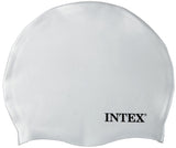 Silicone swimming masks designed not to stick to your hair. There are three color options: blue, white and black.