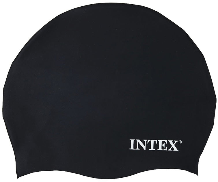 Silicone swimming masks designed not to stick to your hair. There are three color options: blue, white and black.