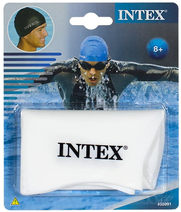 Silicone swimming masks designed not to stick to your hair. There are three color options: blue, white and black.