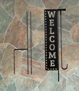 Welcome Laser Cut Garden Flag Stand
