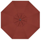 9' Auto Tilt Market Bronze Frame Terra Cotta Canopy Umbrella Thin Pole